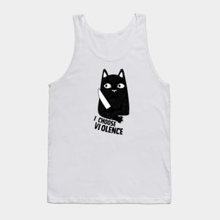 I choose violence black cat halloween Tank Top